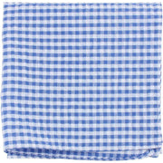 Knightsbridge Neckwear Gingham Checked Cotton Pocket Square - Blue/White