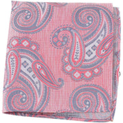 Knightsbridge Neckwear Large Paisley Silk Pocket Square - Pink/Lilac