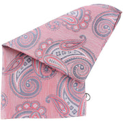 Knightsbridge Neckwear Large Paisley Silk Pocket Square - Pink/Lilac