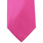 Knightsbridge Neckwear Plain Diagonal Ribbed Tie - Pink