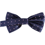 Knightsbridge Neckwear Spots Silk Bow Tie - Navy/Pink