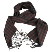 Knightsbridge Neckwear Tartan Wool Scarf - Brown/Black