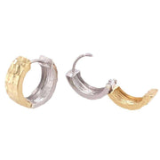 Mark Milton Hammered Hoop Earrings - Yellow Gold/White Gold