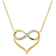Mark Milton Infinity Heart Necklace - Yellow Gold/Clear