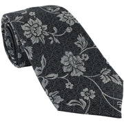 Michelsons of London Baroque Floral Silk Tie - Grey