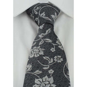 Michelsons of London Baroque Floral Silk Tie - Grey