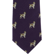 Michelsons of London Beagle Silk Tie - Purple