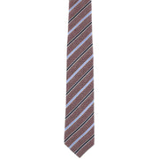 Michelsons of London Classic Double Stripe Silk Tie - Wine