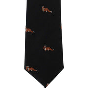 Michelsons of London Fox Silk Tie - Black