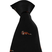 Michelsons of London Fox Silk Tie - Black