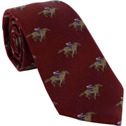 Michelsons of London Horse Racing Silk Tie - Wine