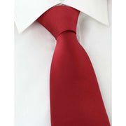 Michelsons of London Plain Ployester Tie - Red