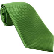 Michelsons of London Plain Rib Polyester Tie - Green