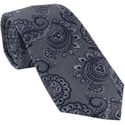 Michelsons of London Rib Paisley Silk Tie - Grey