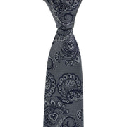 Michelsons of London Rib Paisley Silk Tie - Grey