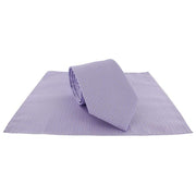 Michelsons of London Semi Plain Tie and Pocket Square Set - Lilac
