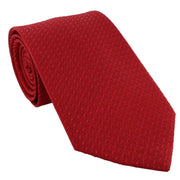 Michelsons of London Semi Plain Tie and Pocket Square Set - Red