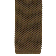 Michelsons of London Skinny Silk Knitted Tie - Brown