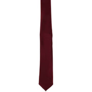 Michelsons of London Slim Satin Polyester Pocket Square and Tie Set - Dark Red