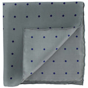 Michelsons of London Spotted Handkerchief - Light Grey/Navy