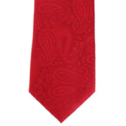 Michelsons of London Tonal Paisley Polyester Tie - Bright Red