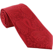 Michelsons of London Tonal Paisley Polyester Tie - Bright Red