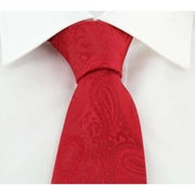 Michelsons of London Tonal Paisley Polyester Tie - Bright Red