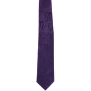 Michelsons of London Tonal Paisley Polyester Tie - Dark Purple