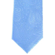 Michelsons of London Tonal Polyester Paisley Pocket Square and Tie Set - Light Blue