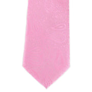 Michelsons of London Tonal Polyester Paisley Pocket Square and Tie Set - Pink