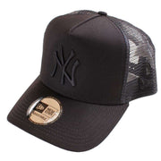 New Era New York Yankees Clean A-Frame Trucker Cap - Black/Black