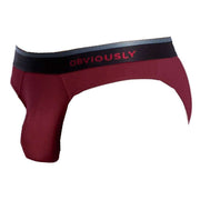 Obviously PrimeMan AnatoMAX Hipster Brief - Maroon Burgundy