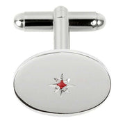 Orton West Ruby Set Cufflinks - Silver