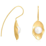 Pearls of the Orient Vita Freshwater Pearl Pea Pod Drop Earrings - Gold