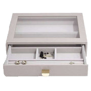 Stackers Classic Ring and Bracelet Glass Lid Drawer - Taupe Beige