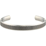 Ti2 Titanium 8mm Wide Shamfered Triline Bangle - Silver