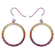 Ti2 Titanium Coastal Edge Large Drop Earrings - Purple