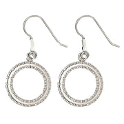 Ti2 Titanium Coastal Edge Small Drop Earrings - Natural Silver