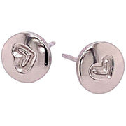 Ti2 Titanium Heart Stud Earrings - Natural