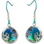 Ti2 Titanium Iris Drop Earrings - Green