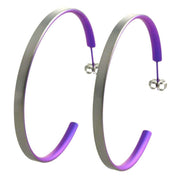 Ti2 Titanium Large Hoop Earrings - Imperial Purple