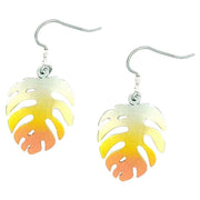 Ti2 Titanium Leaf Drop Earrings - Yellow