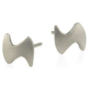 Ti2 Titanium Lightning Bolt Stud Earrings - Natural