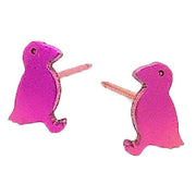 Ti2 Titanium Puffin 9mm Stud Earrings - Pink