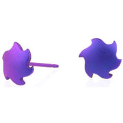 Ti2 Titanium Sun Stud Earrings - Imperial Purple