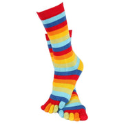 TOETOE Stripy Rainbow Toe Socks - Multi-colour